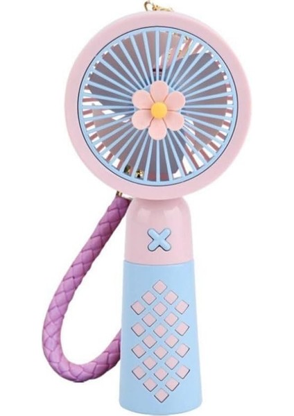 Şarjlı Mini Vantilatör Deri Anahtarlıklı