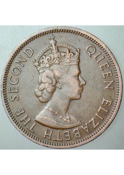 Doğu Karayipler 1 Cent 1957 Kraliçe Iı. Elizabeth. 26 mm modelleri