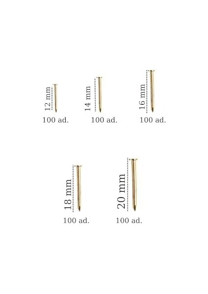 500 Adet 5 Çeşit Nikel Kaplı Küçük Dekoratif Ahşap Çivileri- Süs Eşyaları, Ince Işçilik Için modelleri