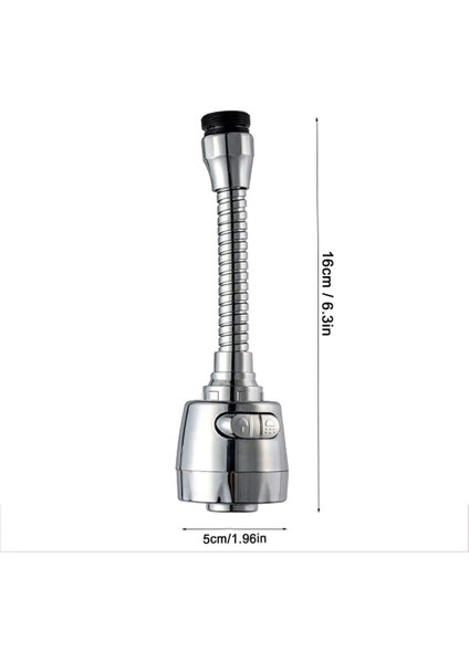 Hortumlu 360° Dönebilen 3 Kademeli Tasarruflu Musluk Başlığı - Paslanmaz Mutfak, Banyo ve Lavabo Için Su Tasarrufu Sağlayan Krom Kaplama Başlık, Abs Malzeme, Ofis ve Ev Uyumu, Kolay Montajlı modelleri