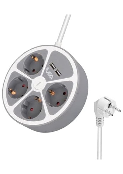 Priz, 2 USB Li, Anahtarlı, 1.5 Metre, 3680 Watt, 16 Amper Grup Priz fiyatları