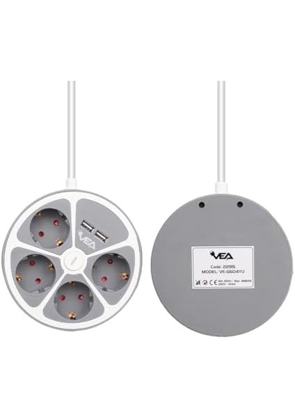 Priz, 2 USB Li, Anahtarlı, 1.5 Metre, 3680 Watt, 16 Amper Grup Priz modelleri