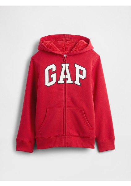 Erkek Çocuk Kırmızı Gap Logo Sweatshirt Fermuarlı Sherpa indirimleri