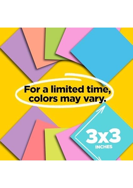 Süper Yapışkan Notlar, 24 Not Defteri, 3x3 Inç, 2 x Yapıştırma Gücü, Okul Malzemeleri ve Ofis Ürünleri, Dikey Yüzeyler Için Yapışkan Notlar, Monitörler, Duvarlar ve Pencereler, Süpernova Neons modelleri