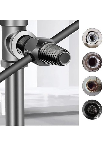 Ters Dişli Kılavuz Boru Sökme Aparatı - 1/2" 3/4" Hasarlı Boru Çıkarıcı Spiral Dişli Takımı - Paslı ve Kırık Borular Için Geri Sarma Anahtarı, Metal Iç Diş Temizleme Aleti fiyatları