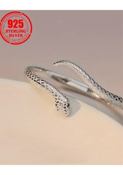 925 Ayar Gümüş Kaplama Yılan Figürlü Kadın Bileklik – Ayarlanabilir Şık ve Modern Tasarım fiyatları