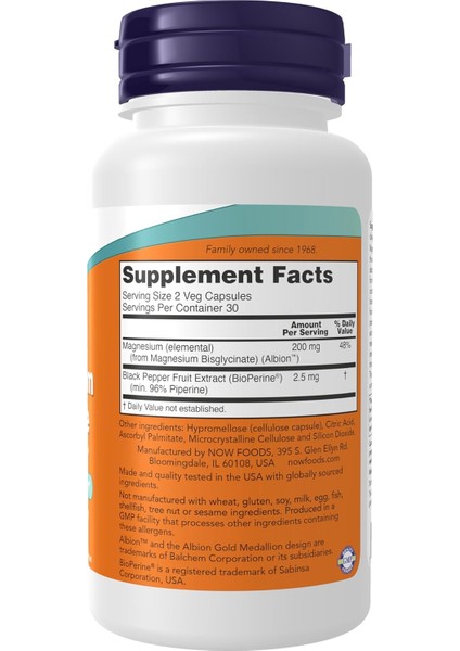 Foods Magnesium Glycinate + Bioperine® – Yüksek Emilimli Magnezyum Takviyesi fiyatları