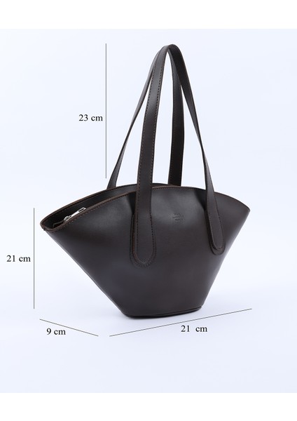 Kahve Rengi SHK124 Suni Deri, Astarlı, Fermuarlı,tek Bölmeli El, Kol ve Omuz Çantası fiyatları