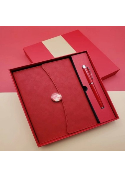 Çizgili Defter ve Metal Kalem Seti