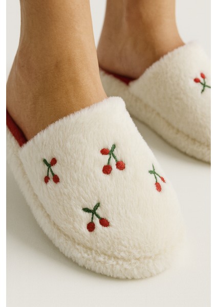 Pofuduk Figürlü Panduf Kadın Ev Teliği Ses Yapmaz Hafif Yumuşak Taban