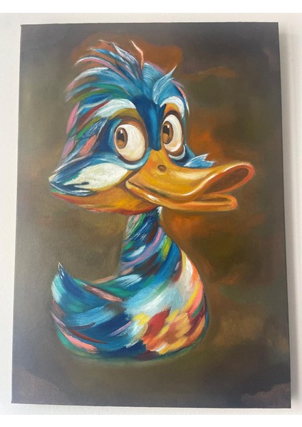 Yağlı Boya Renkli Ördek Tablosu | 35×50 cm