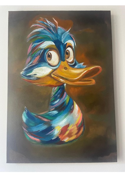 Yağlı Boya Renkli Ördek Tablosu | 35×50 cm modelleri