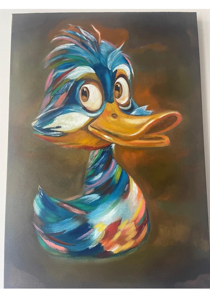 Yağlı Boya Renkli Ördek Tablosu | 35×50 cm fırsatları