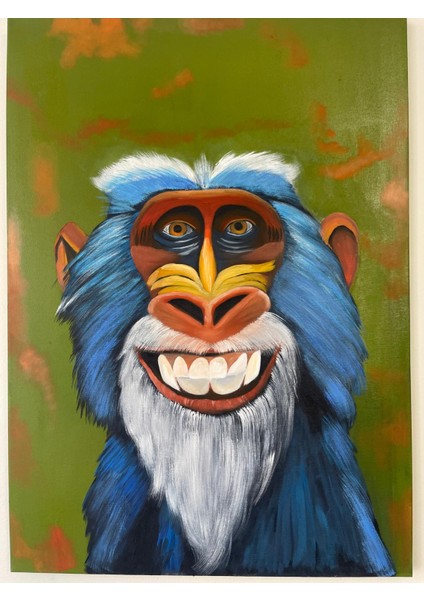 Yağlı Boya Tablo – Mandrill Portresi (50×70 Cm)