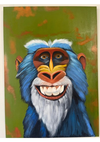 Yağlı Boya Tablo – Mandrill Portresi (50×70 Cm) fırsatları