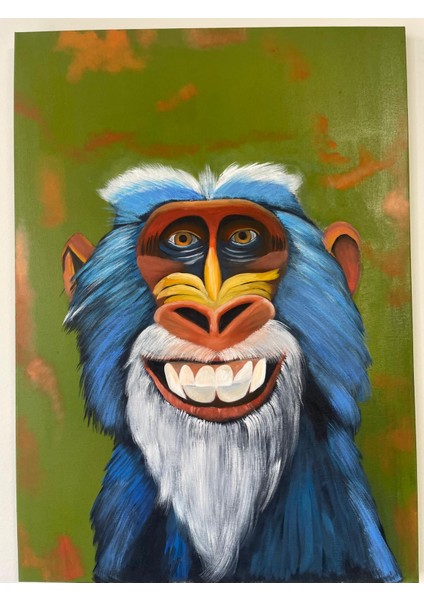 Yağlı Boya Tablo – Mandrill Portresi (50×70 Cm) indirimleri