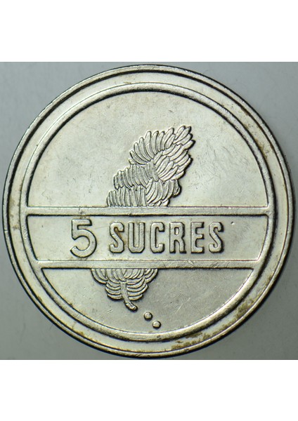 Ekvador 5 Sucre 1988 Bu Tipin Basıldığı Ilk Yıl. Çilaltı fiyatları