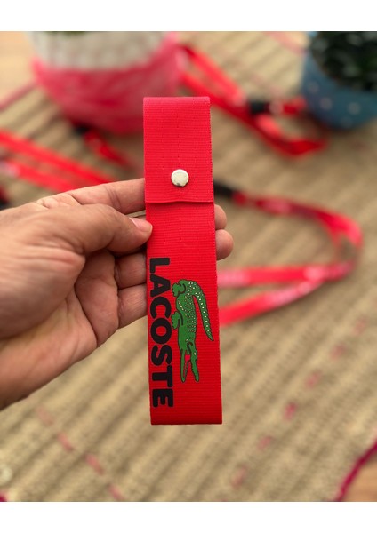 Timsah Tasarımlı, Kırmızı Renk Yüksek Kalite Tampon & Çeki Ipi