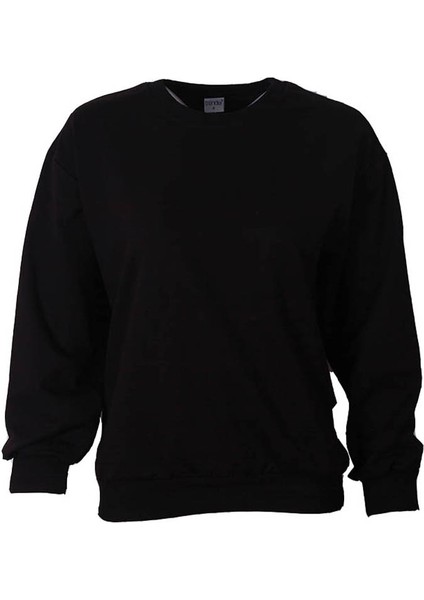 Siyah Kadın Sweatshirt Basic 2