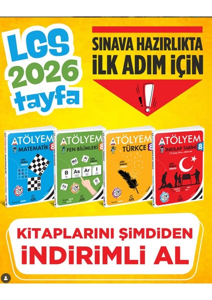 Arı 8. Sınıf Türkçe Matematik Atölyem Seti - Lgs 2026 - Telefon Tutucu + Çözüm Ayracı fırsatları
