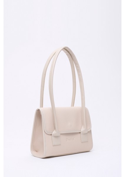 Krem SHK178 Suni Deri, Tek Bölmeli, Çıtçıtlı, El, Kol ve Omuz Çantası fiyatları