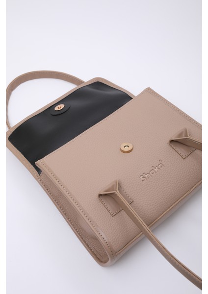 Vizon SHK178 Suni Deri, Tek Bölmeli, Çıtçıtlı, El, Kol ve Omuz Çantası