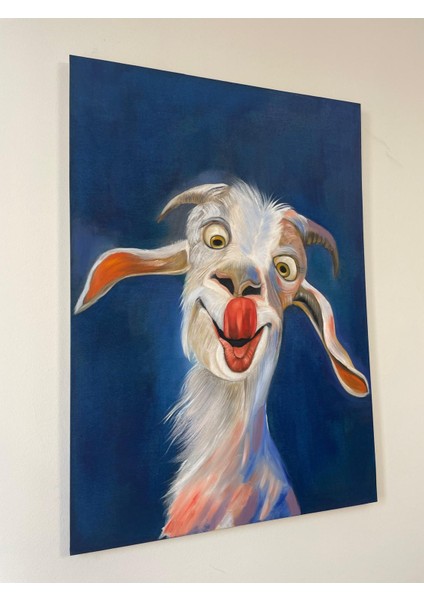 Yağlı Boya Tablo – Neşeli Keçi Portresi (50×70 Cm) indirimleri