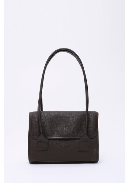 Kahve Rengi SHK178 Suni Deri, Tek Bölmeli, Çıtçıtlı, El, Kol ve Omuz Çantası