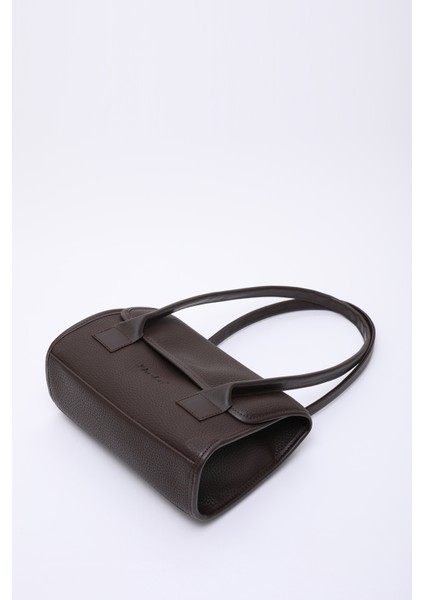 Kahve Rengi SHK178 Suni Deri, Tek Bölmeli, Çıtçıtlı, El, Kol ve Omuz Çantası