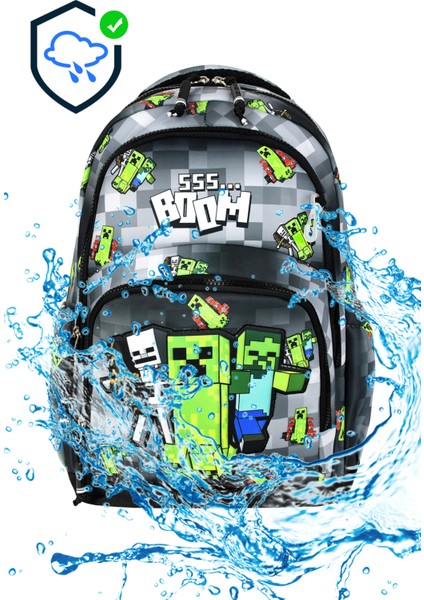 Minecraft 2 Desenli Üçlü Çocuk Ilkokul Okul Çantası Seti (Çanta Termal Beslenme Çantası Kalemlik) fırsatları