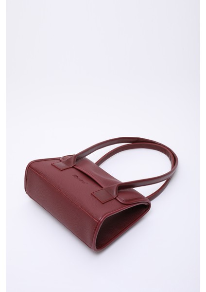 Bordo SHK178 Suni Deri, Tek Bölmeli, Çıtçıtlı, El, Kol ve Omuz Çantası
