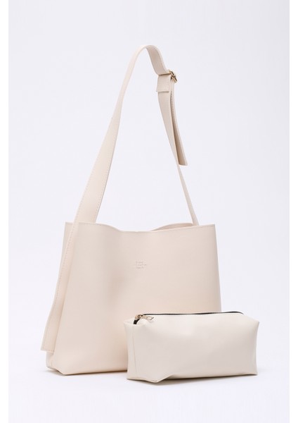 Krem SHK179 Suni Deri, Tek Bölmeli, Çıtçıtlı, Makyaj Çantalı El, Kol ve Omuz Çantası fiyatları