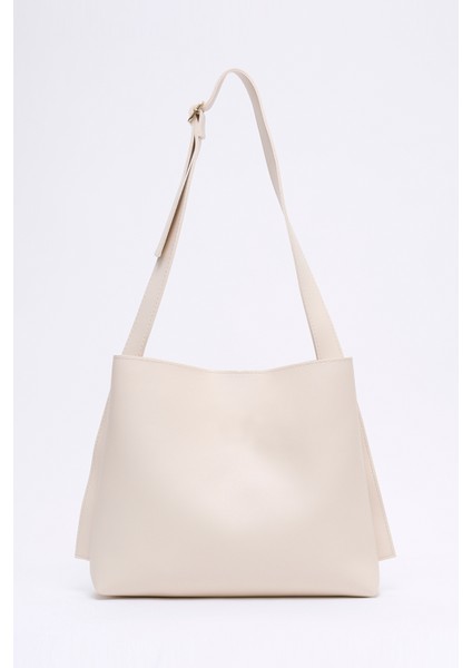 Krem SHK179 Suni Deri, Tek Bölmeli, Çıtçıtlı, Makyaj Çantalı El, Kol ve Omuz Çantası modelleri