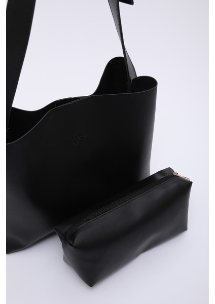 Siyah SHK179 Suni Deri, Tek Bölmeli, Çıtçıtlı, Makyaj Çantalı El, Kol ve Omuz Çantası fırsatları