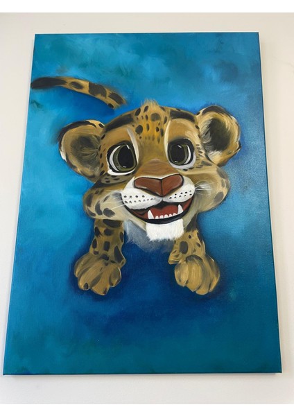 Yağlı Boya Tablo – Sevimli Yavru Leopar (50×70 Cm) fiyatları