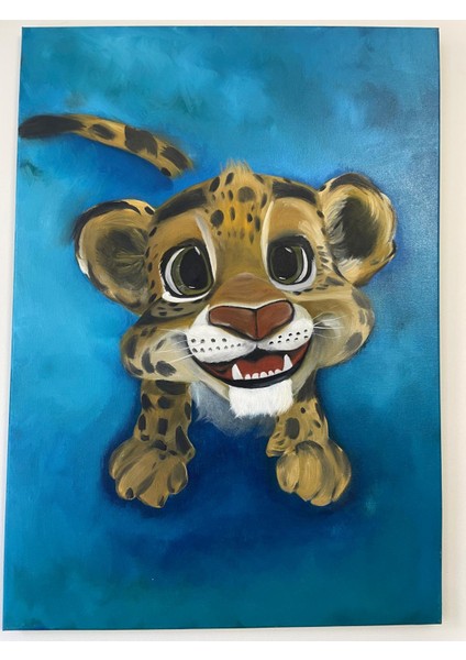 Yağlı Boya Tablo – Sevimli Yavru Leopar (50×70 Cm) fırsatları