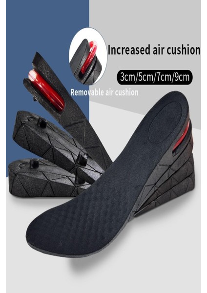 Unisex Hava Yastıklı 7cm Gizli Boy Uzatıcı Tabanlık Ortopedik Ayakkabı Tabanlığı Topuk Yükseltici