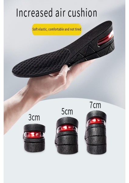 Unisex Hava Yastıklı 7cm Gizli Boy Uzatıcı Tabanlık Ortopedik Ayakkabı Tabanlığı Topuk Yükseltici modelleri