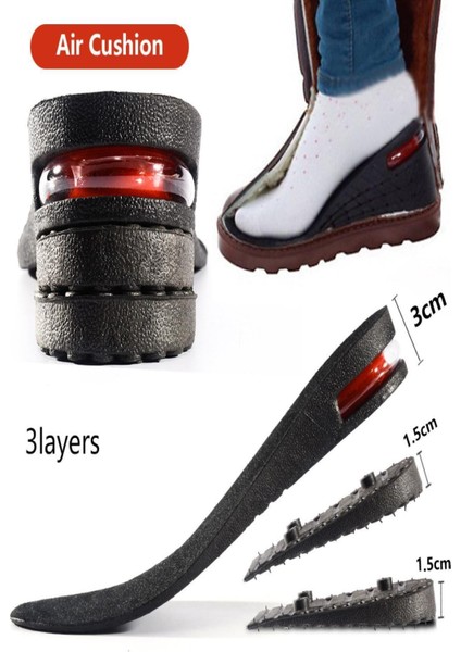 Unisex Hava Yastıklı 7cm Gizli Boy Uzatıcı Tabanlık Ortopedik Ayakkabı Tabanlığı Topuk Yükseltici fırsatları
