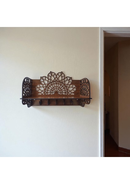 Çiçek Motifli Ceviz Desen Mdf Anahtarlık- Raflı Anahtarlık fırsatları