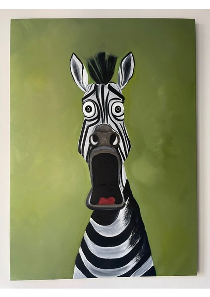 Şaşkın Zebra Yağlı Boya Tablo | 50×70 cm fiyatları