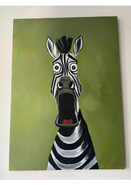 Şaşkın Zebra Yağlı Boya Tablo | 50×70 cm modelleri