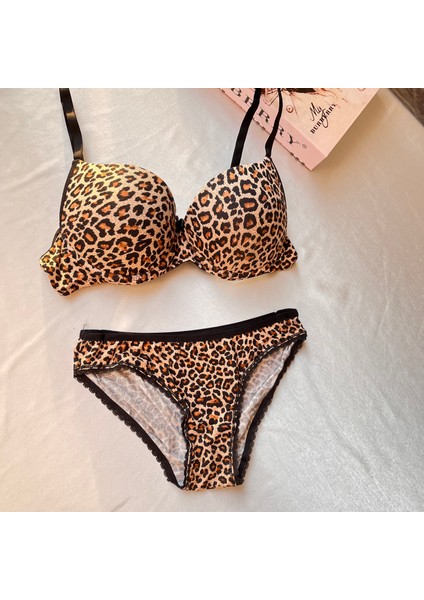 Leoparlı Dolgulu Sütyen Takımı