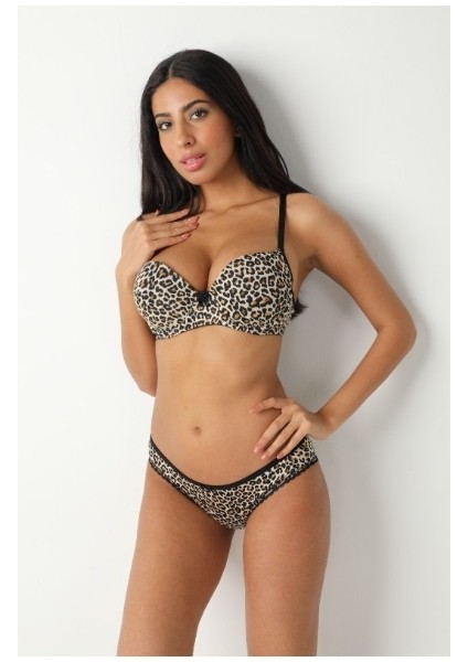 Leoparlı Dolgulu Sütyen Takımı modelleri