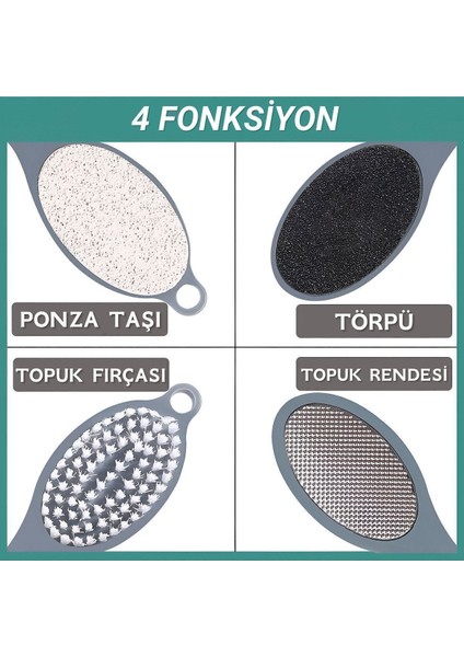 4 In 1 Set Ayak Bakım Seti | Topuk Törpüsü, Rendesi, Fırçası ve Ponza Taşı ile fiyatları