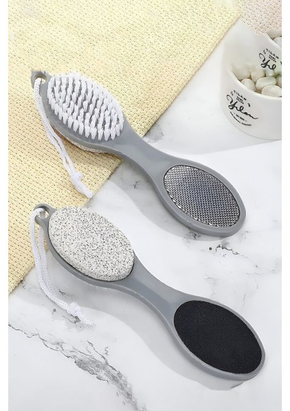 4 In 1 Set Ayak Bakım Seti | Topuk Törpüsü, Rendesi, Fırçası ve Ponza Taşı ile indirimleri