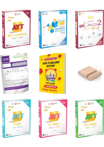 345 -Üç Dört Beş Ayt Soru Bankası Sayısal Set(Mat Geo Fiz Kim Biy)Yks 2026+PLAN Deft+ Tutucu