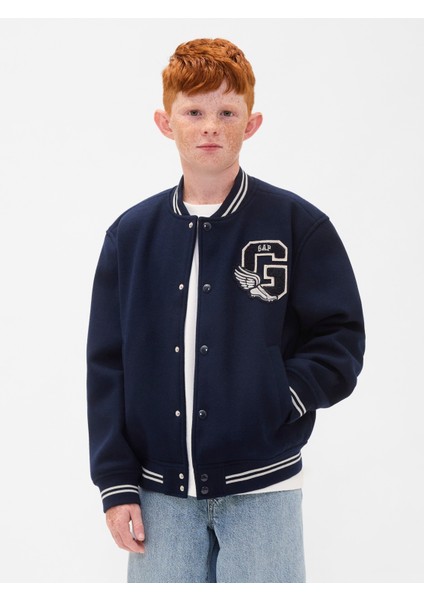Erkek Çocuk Lacivert Varsity Logo Bomber Ceket