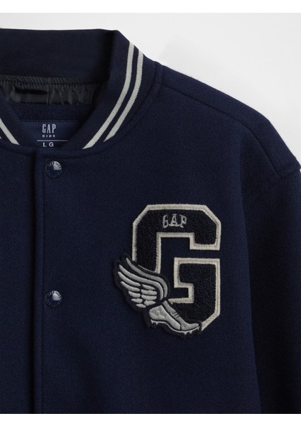 Erkek Çocuk Lacivert Varsity Logo Bomber Ceket modelleri