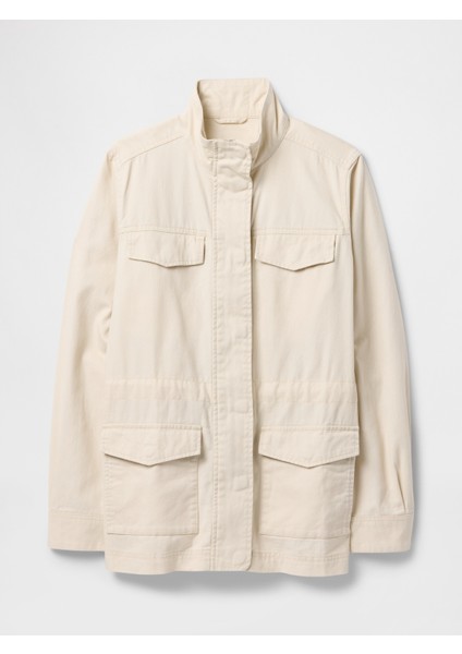 Kadın Krem Kanvas Utility Ceket fiyatları